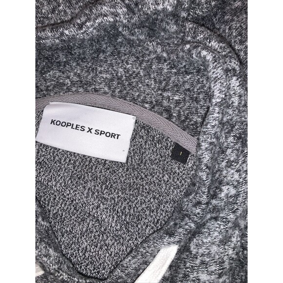 The Kooples Sport Jacket Small Gray Marled Soft Fleece Hood Lace Toggle WaistSz1 - Picture 10 of 16